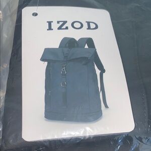 IZOD Premium Oxford Fabric Black Backpack-New!!